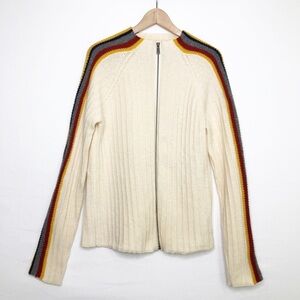Guess Zipfront, ribbed sweater, striped sweater